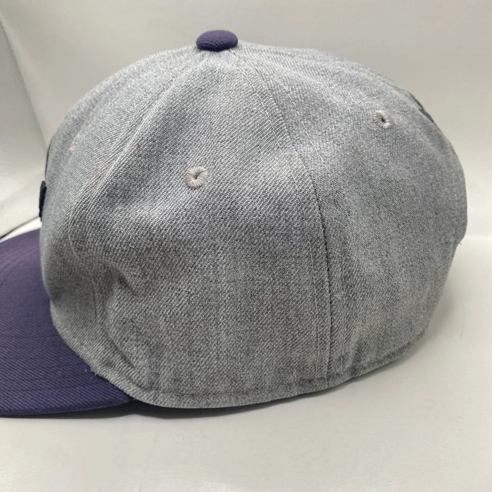 Adidas Originals Trefoil Snapback Hat Men‎ OSFM Grey Purple Wool Blend Flat Brim